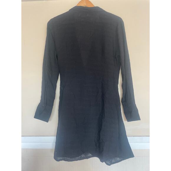 L*SPACE Daydream Wrap Mini Shirt Dress Medium / M Black - Picture 7 of 9
